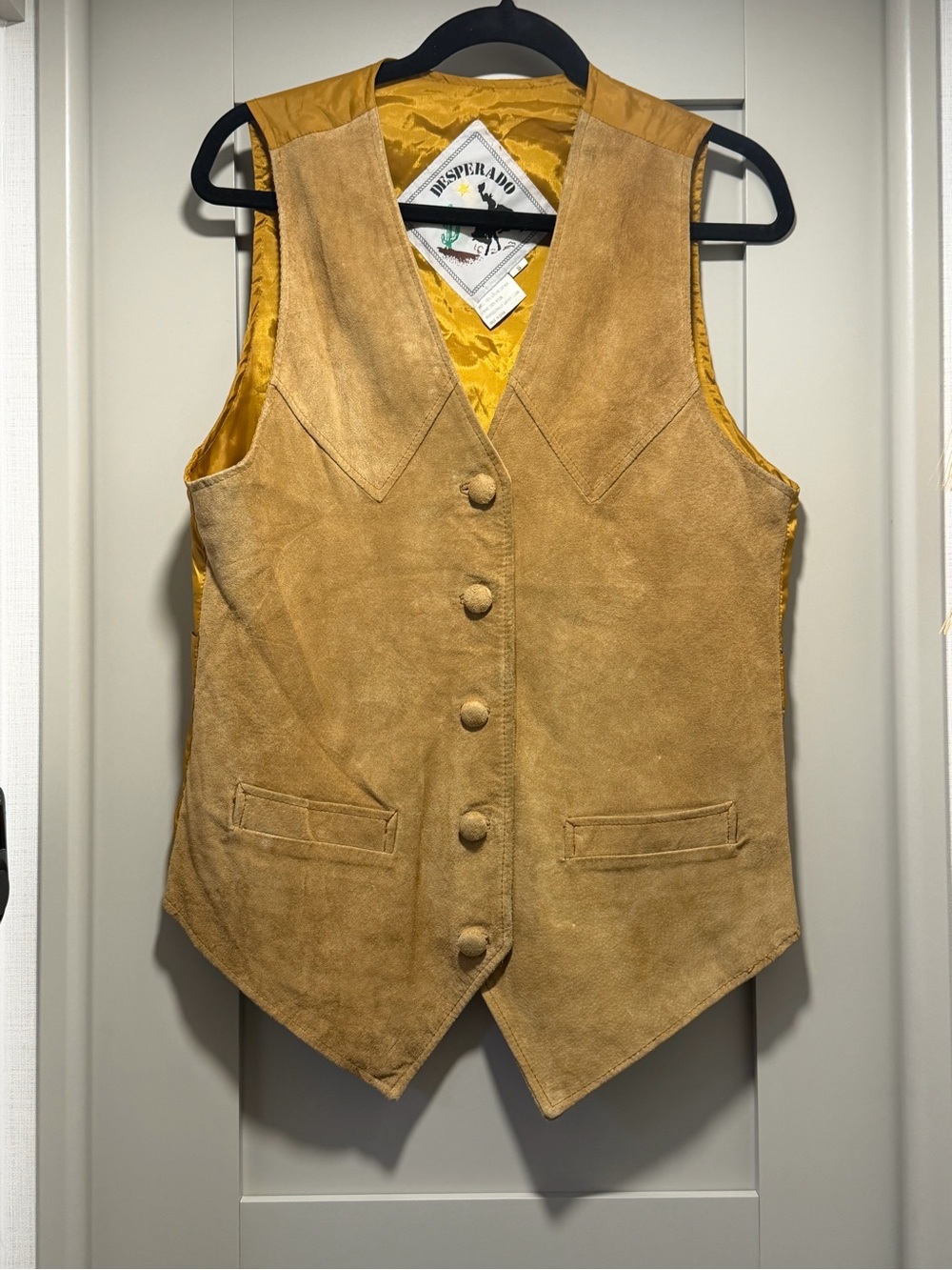 Women's Suede Vest in Tan